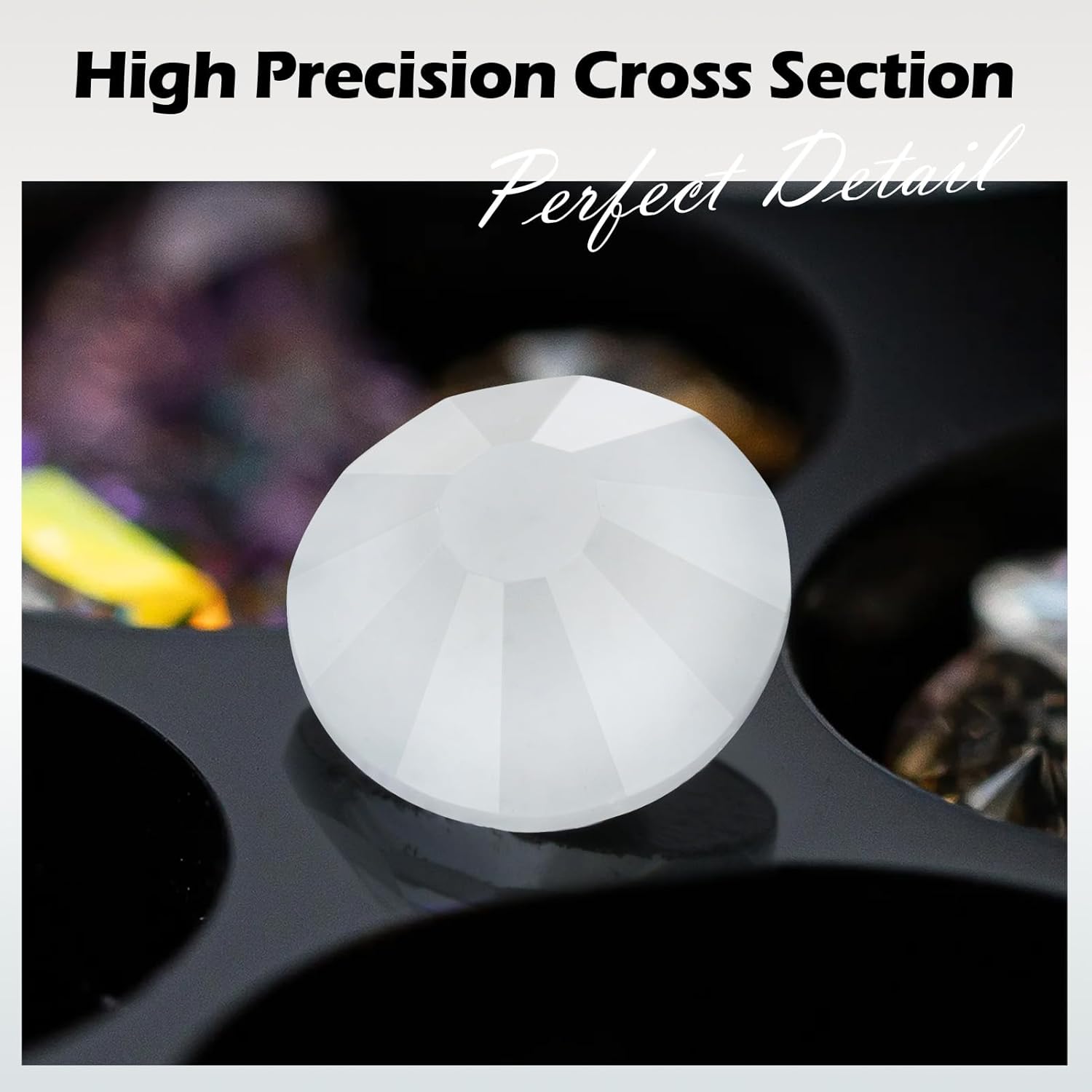 Neon White Flatback Rhinestones, Glass Rhinestones for Nail Art and Craft, Glue Fix, Loose Crystal Gemstones(Neon White, SS30, 288pcs, 6.4-6.6mm) - Image 3