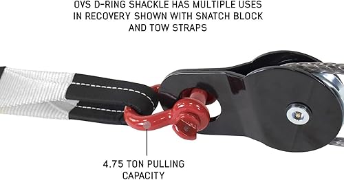 Miniatura 5 de Overland Vehicle Systems Grillete de Recuperación 34" 4.75 Ton - Rojo