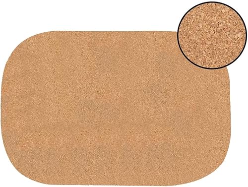 Miniatura 5 de Dainty Home Manteles individuales ovalados de corcho con mármol rosa dorado, resistentes al calor, antideslizantes, fáciles de limpiar para una cena