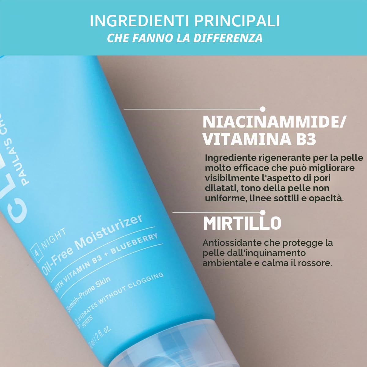 Paula's Choice Clear Oil Free Crema da notte viso Niacinamide Ceramide 60 ml