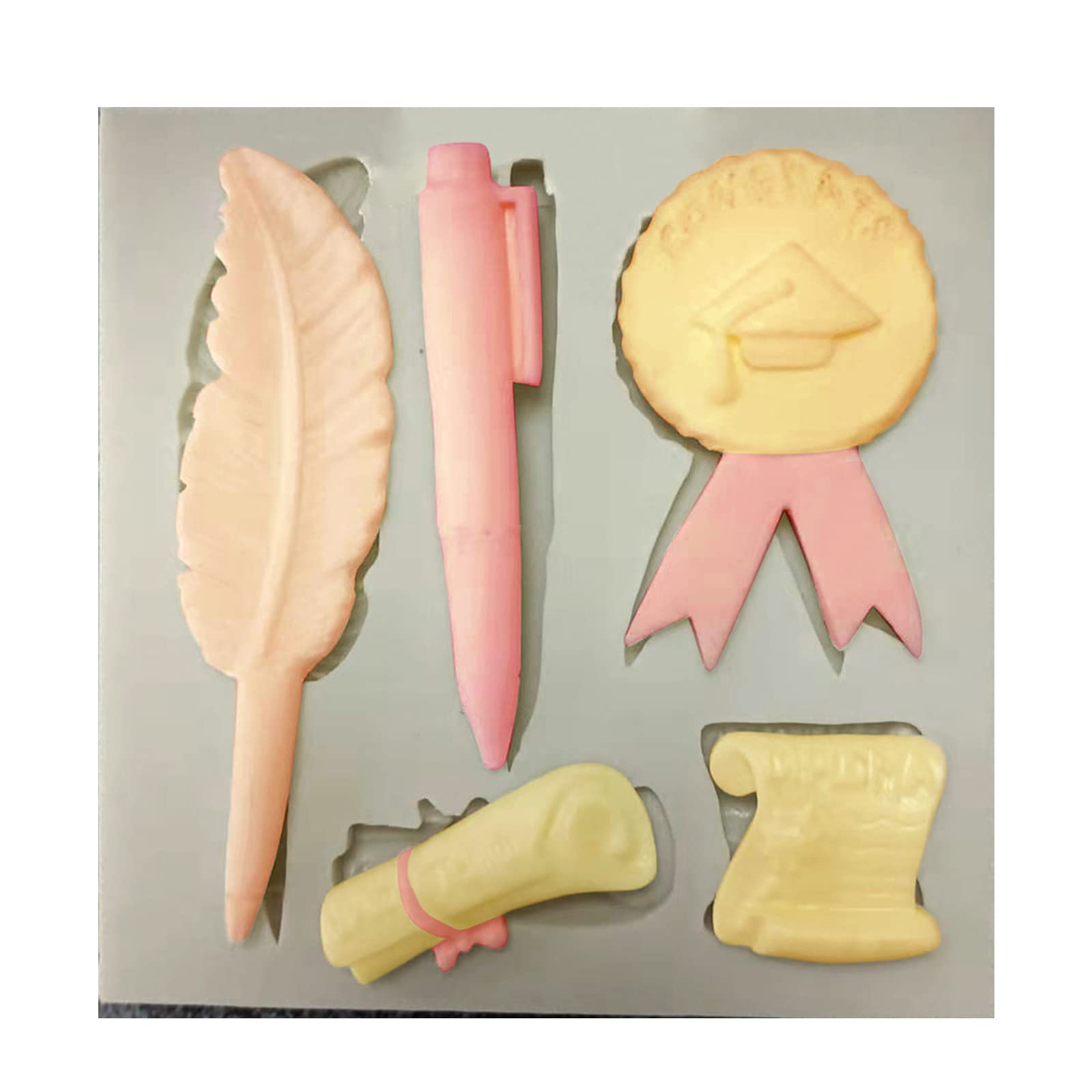 Tsophreniq Fondant Molds Chocolate Candy Clay Molds Graduation Themed Shaped Cake Baking Accessories Silicone Silicone Chocolate Shapes