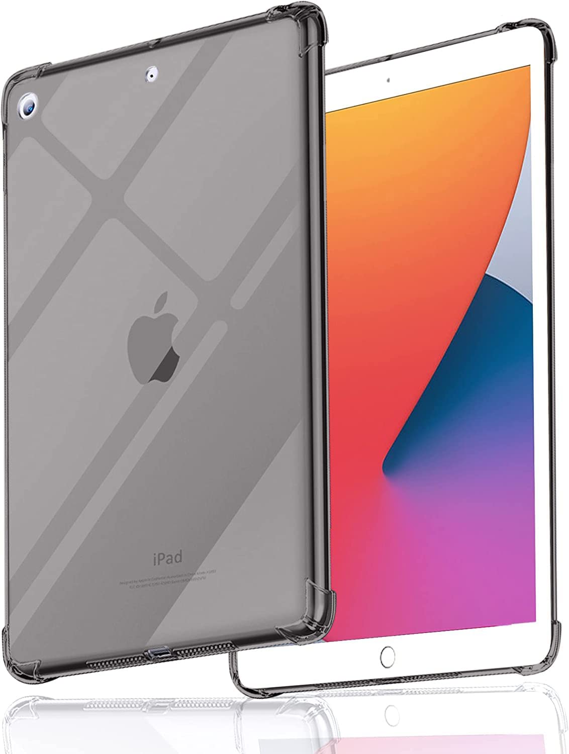 moca shock resistance soft tpu back case cover for ipad 10.2 inch ipad 9 9th, 8 8th, 7 7th gen ipad 2021 2020 2019 launch a2603 a2604 a2605 a2270 a2428 a2429 a2430 a2197 a2198 a2200 - black