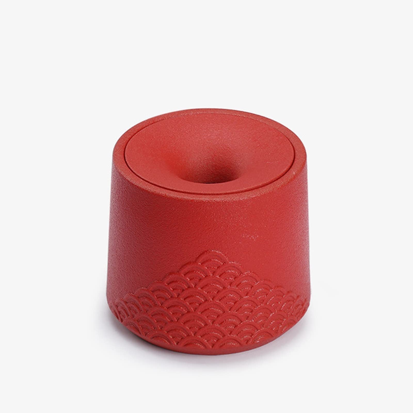 ashtray， 3-in-1 Ashtrays Flowerpot Tea Matters,Windproof Ceramic Ash Tray with Funnel Lid(Red)