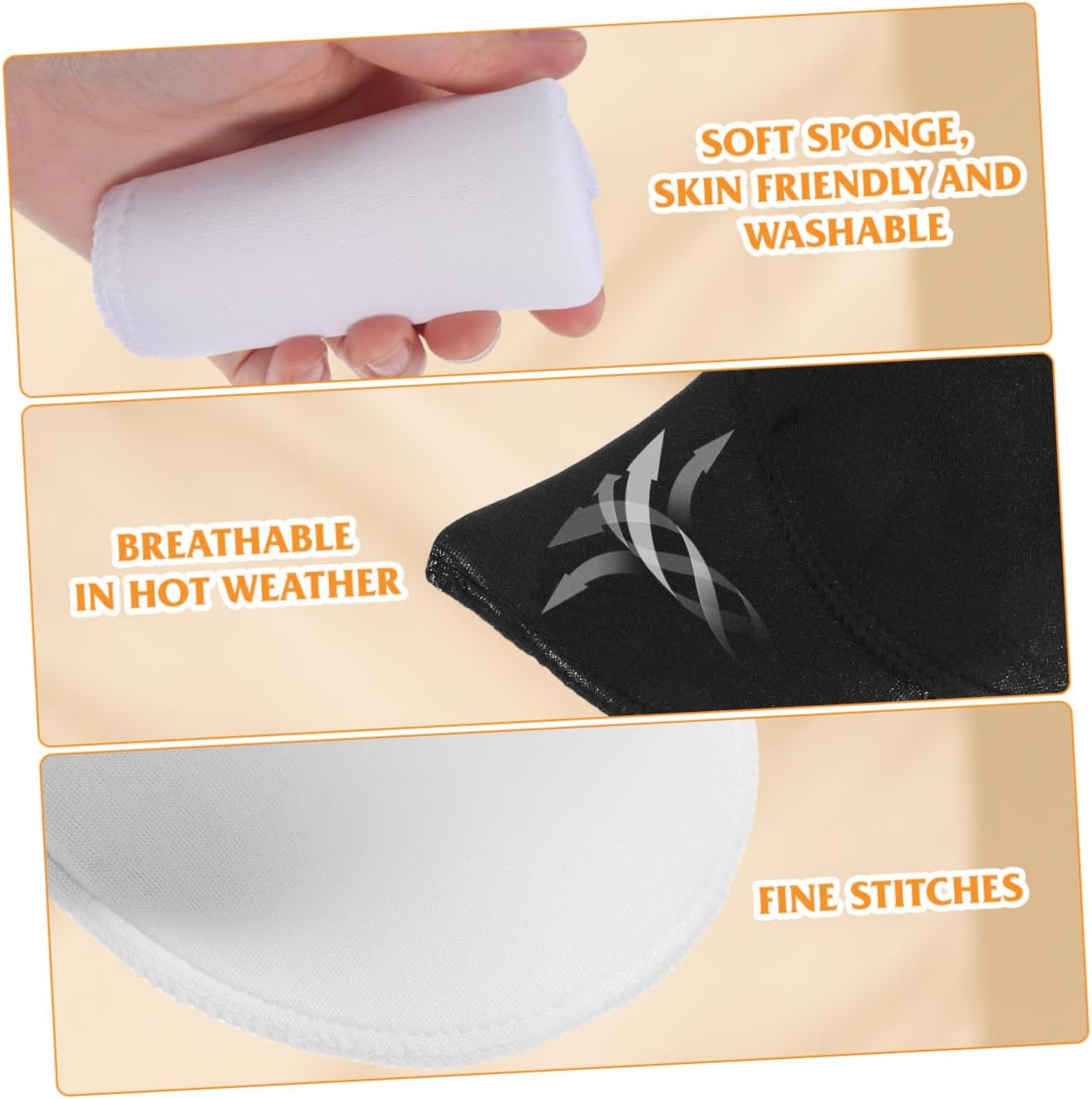 NOLITOY 2 Pairs Thick Sponge Shoulder Pads for Women, Removable Suit Shirt Dress Shoulder Pad Replacement