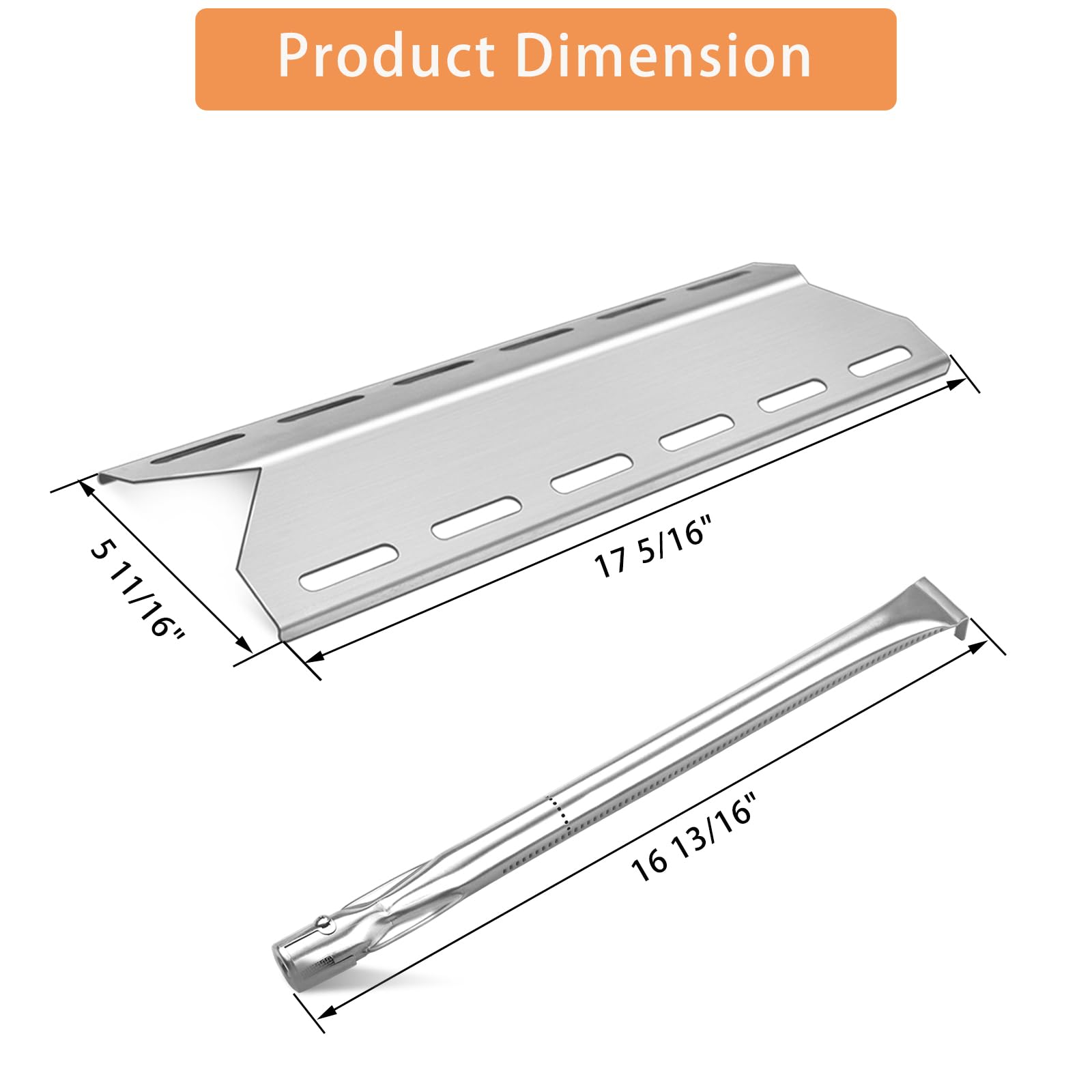 Piezas de repuesto para parrilla Charmglow 720-0234, Nexgrill 720-0033 | Member's Mark 720-0584, Kirkland 720-0025, SAMS 720-0584A, placas de calor y tubos de quemador parrilla de 5 quemadores