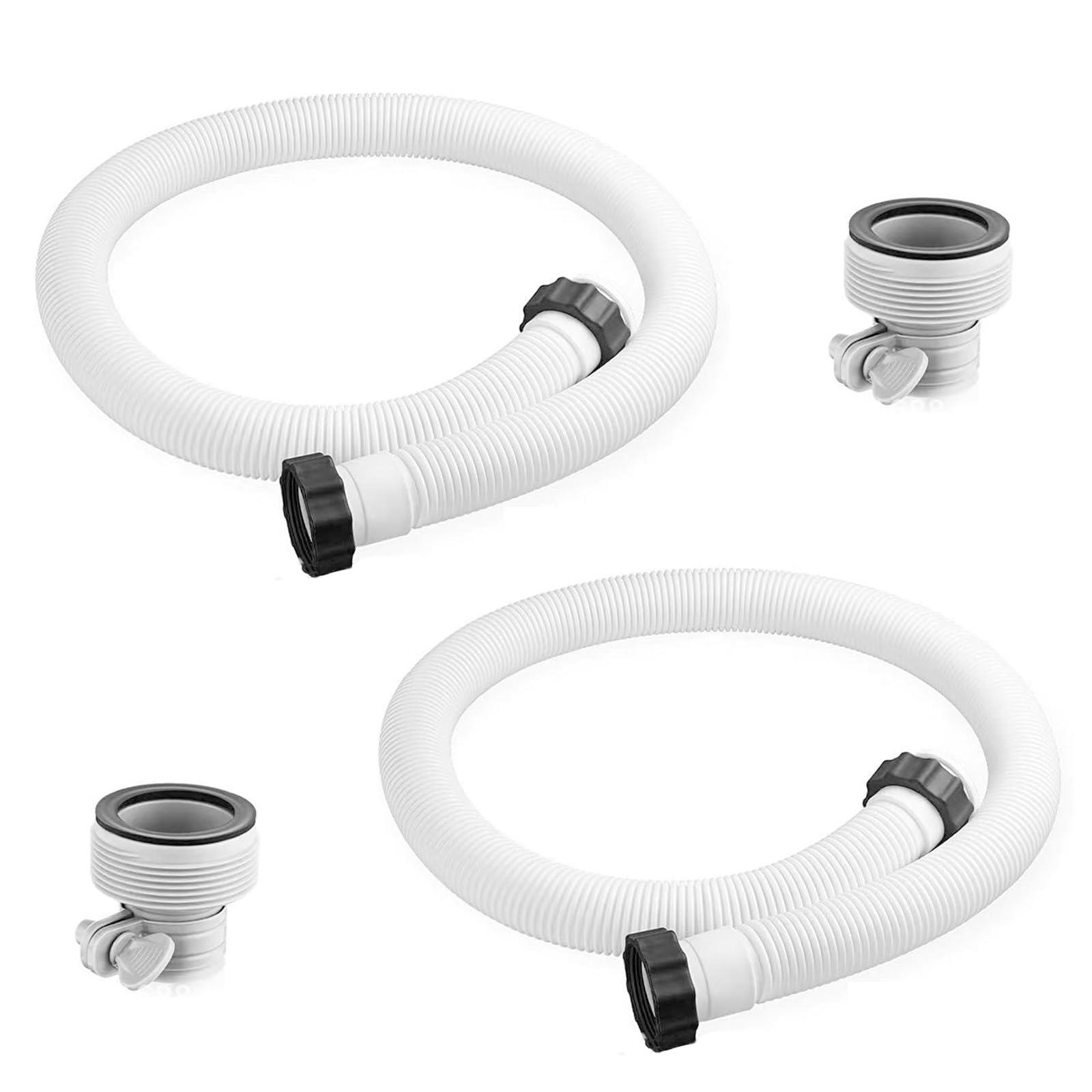 Lot de 2 tuyaux de rechange pour pompe de piscine Intex, 38 mm/150 cm, avec 2 adaptateurs de tuyau de type B