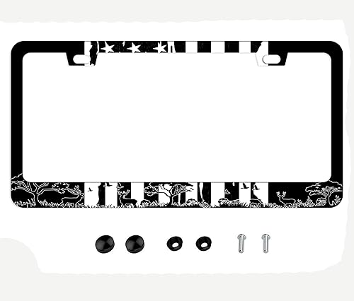 Miniatura 10 de Marco de matrícula de aluminio con bandera de Estados Unidos, marco de matrícula personalizado con 2 agujeros para decoración de hombres y mujeres