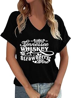 Camisetas blancas Mujer Camiseta suelta con cuello en V Tallas grandes Damas