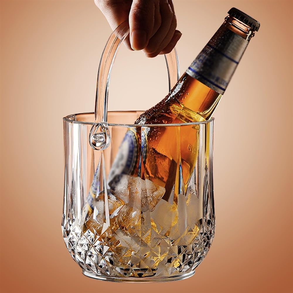 Ice Bucket Clear Acrylic Good for 1 Wine or Champagne Bottles Ice Bucket, 1.2 Liter