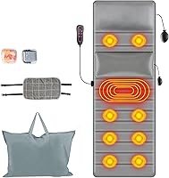 Vista 13 de Alfombrilla de masaje de cuerpo completo con calor, almohadilla de masaje eléctrica para cuello, espalda, pies y alivio del dolor de cuerpo