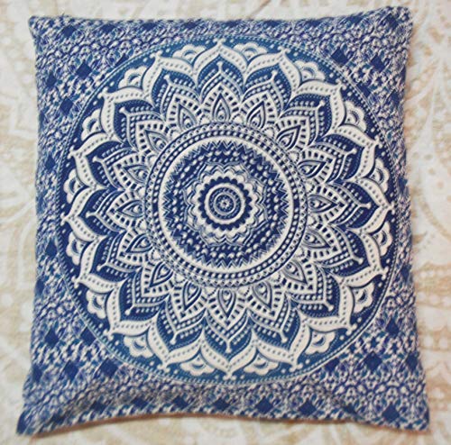 HomeDecorShopieHousses de Coussin Floral Ombre Mandala, Housse de Coussin 16 "x16, taies d'oreiller décoratives, Coussin extérieur Indien, taies d'oreiller Boho (1) Cover