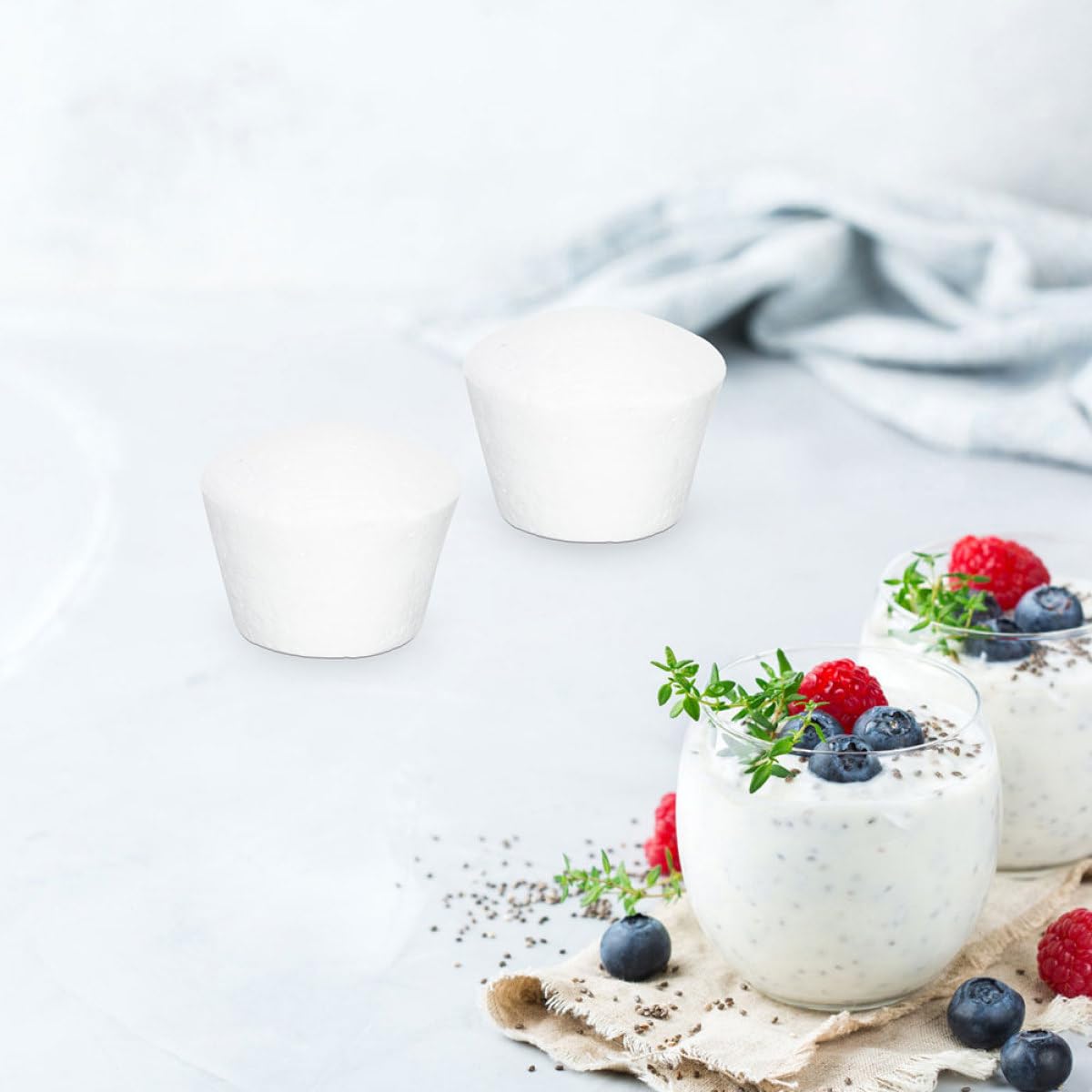 Angoily Lot de 6 Modèles de Cupcakes en Mousse Moyenne Taille pour Décoration de Gâteau DIY, Mannequins à Cupcakes Légers et Rigides, Accessoire D'entraînement la Décoration