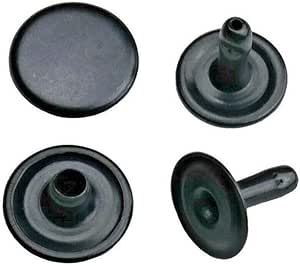 Getmore Parts Ochielli Di Ottone, Occhielli Metallici Con Rondelle, Ottone, Inossidabile (Nero, 17 Mm - Foto 5