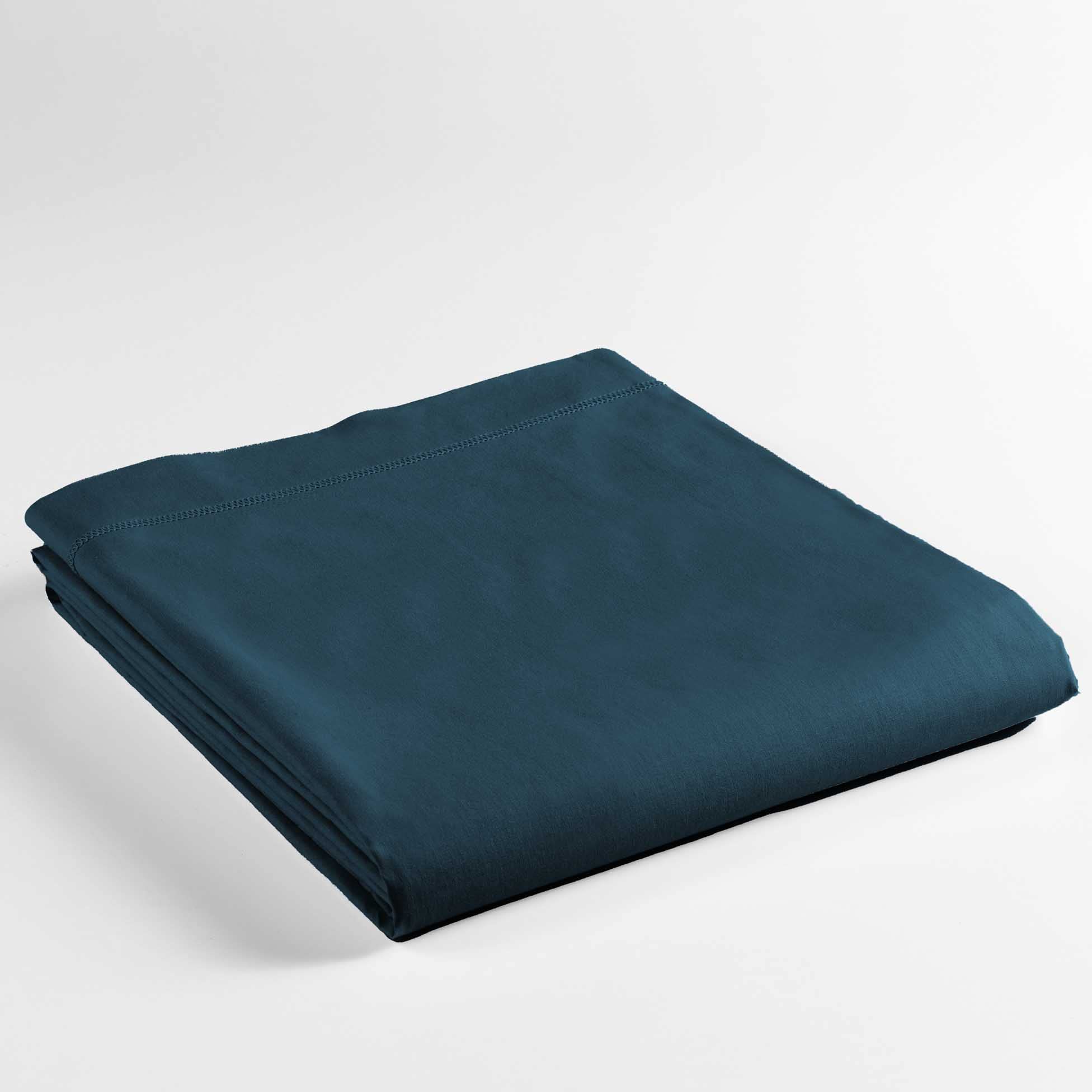 douceur d'intérieur, Flat Sheet (180 x 290 cm) Lina Blue, 100% Cotton