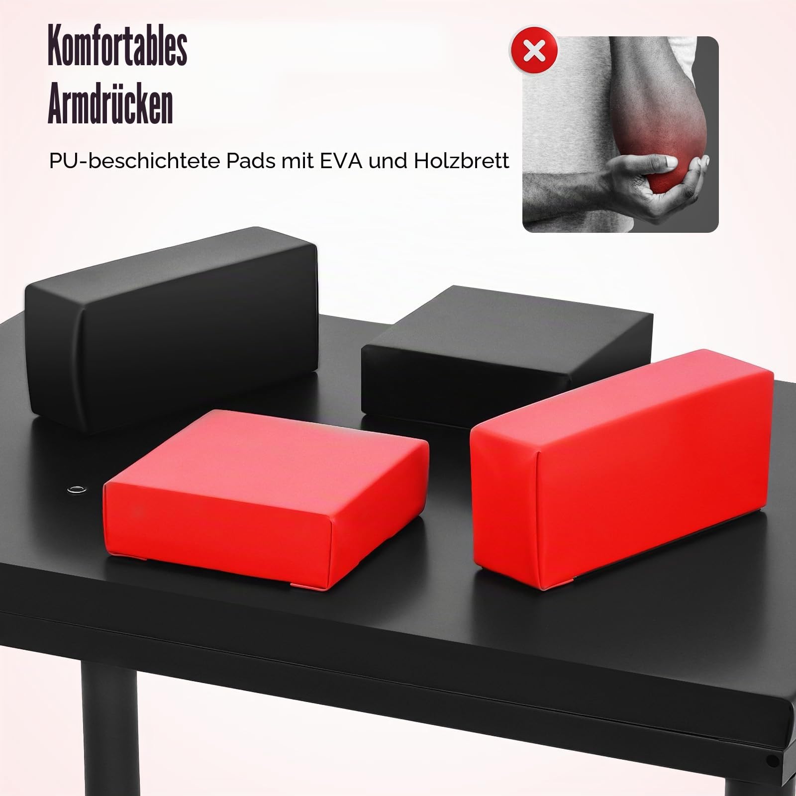 Professioneller Armdrücktisch, Standard Armdrück-Tisch mit verstellbaren Ellenbogenauflagen, Wrestling Tablett, Armwrestling-Kampftisch Krafttrainingsgerät, 1000 kg Tragfähigkeit