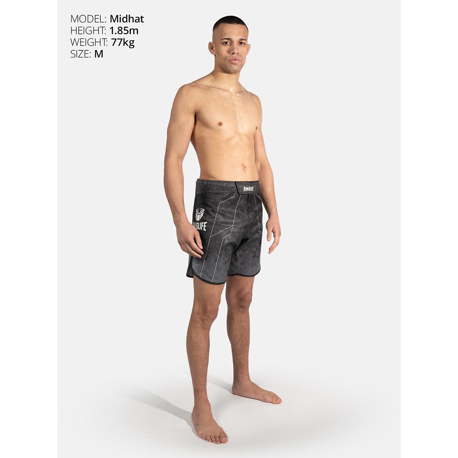 MMA Shorts, Transition, Schwarz-grau, Kickboxhose für Training & Wettkampf, Atmungsaktiv, Langlebig, Kampfsporthose für MMA, K1, Boxen
