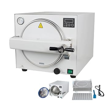 US Stock 18L 900W Lab Autoclaves,Portable 304 Stainless Steel Autoclave Sterilizer with Chip Control High Temperature Steam Equipment
