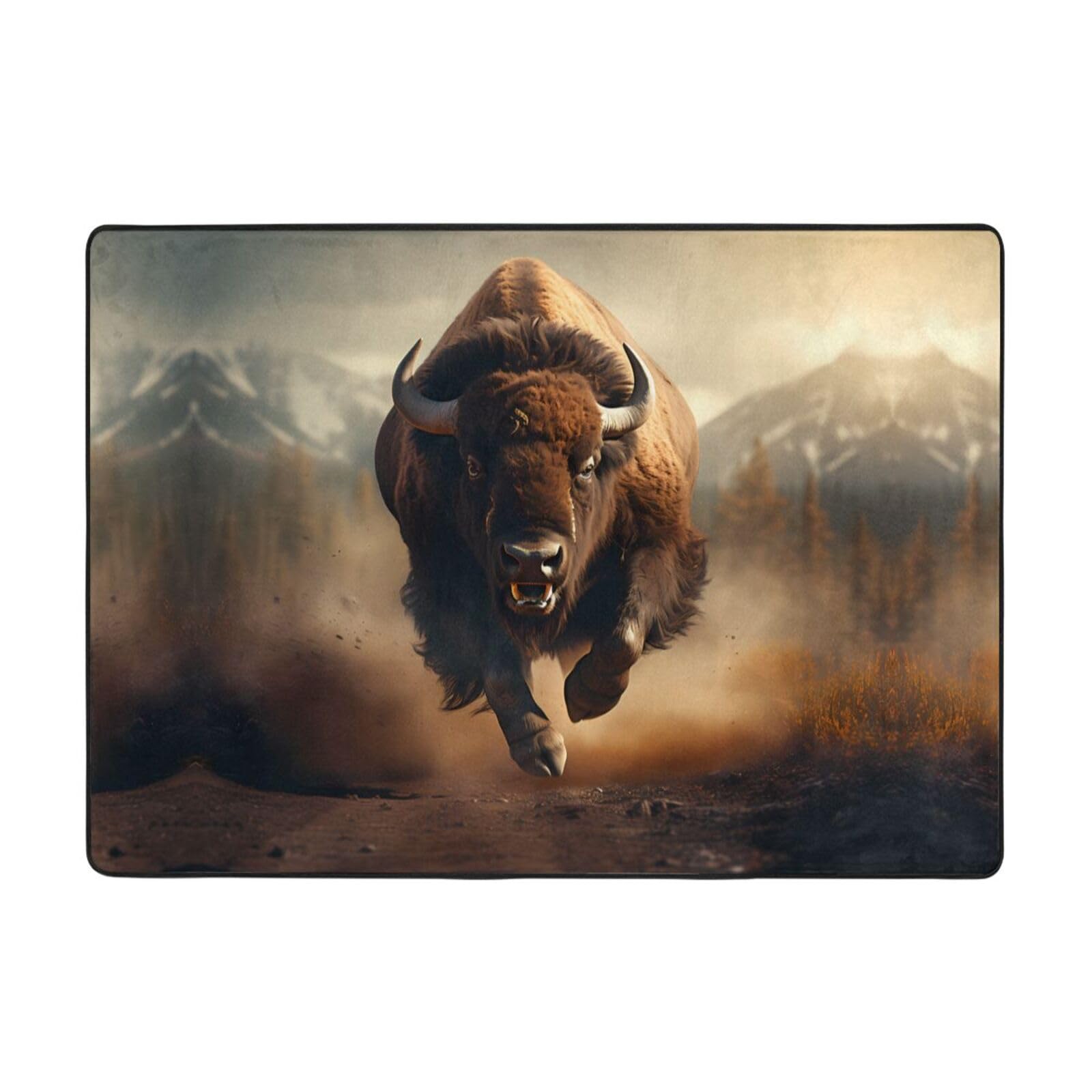 Tapis de sol grand format HYTTER Bison Run pour réchauffer un carrelage de salon froid