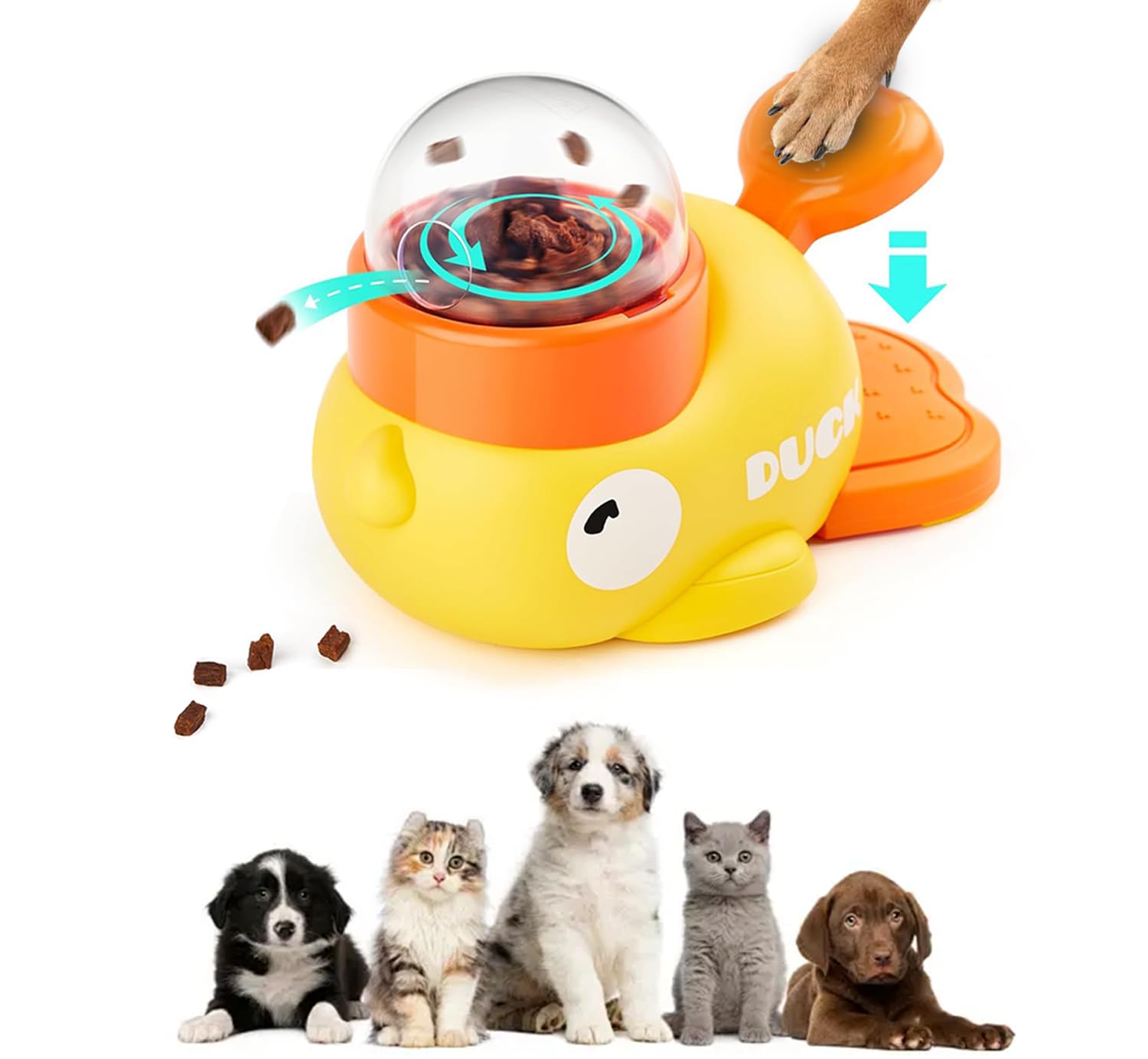 Alimentador de rompecabezas de pato para perros, juguetes interactivos de alimentación lenta con dispensador de golosinas para aumentar el coeficiente intelectual, estimulación mental y evitar la