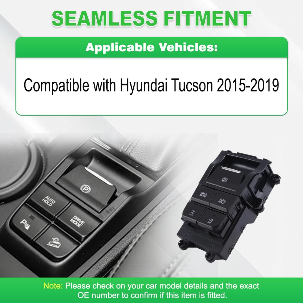 Electronic Parking Brake Switch, Car Console Parking Multi Switch, Replaces 93300-D3000, 93300D3000, 93300-F8050, Compatible with Hyundai Tucson 2015-2019, 24 Pins, 1 pc