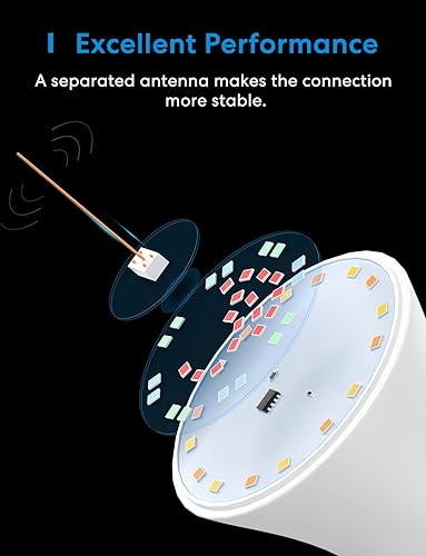 Miniatura 8 de MEROSS - Bombilla LED inteligente con WiFi, compatible con Apple HomeKit, Siri, Alexa, SmartThings, E26 multicolor regulable 2700 K-6500 K RGBWW,