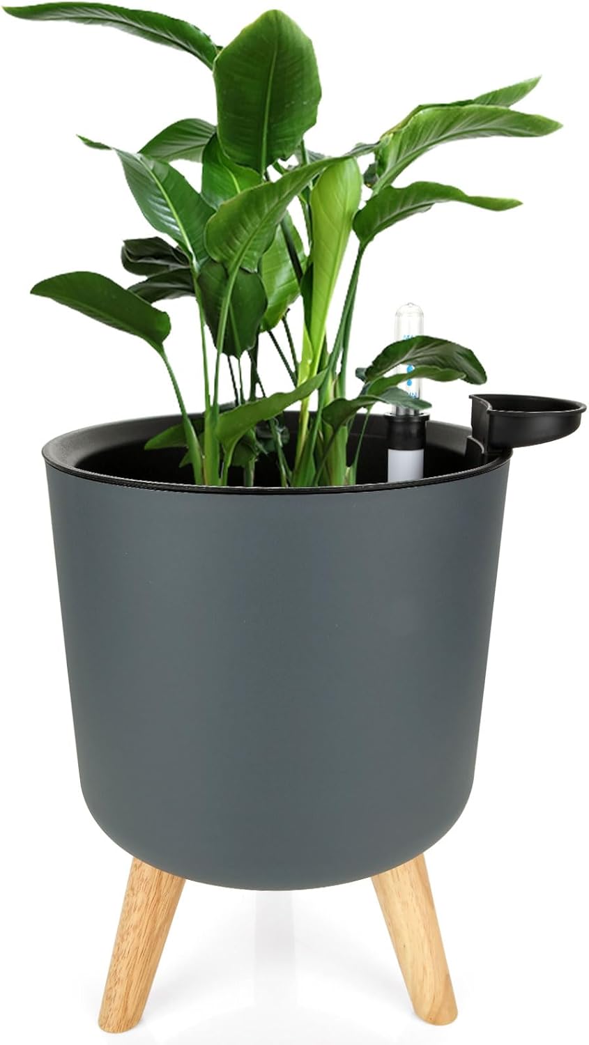 AKOLAFE 20cm Plant Pots Indoor, Outdoor Plastic Self Watering Flower