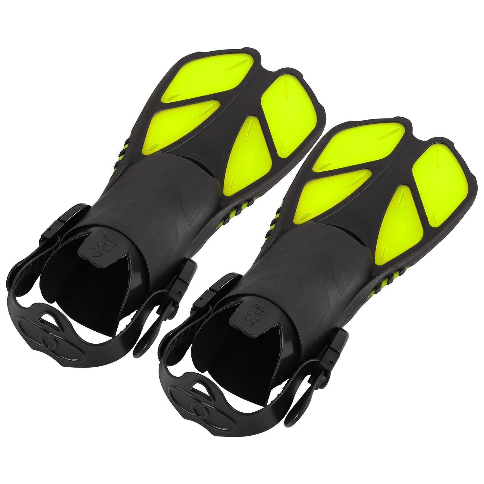2 Palmes de Natation à Talon Ouvert réglables, Palmes de plongée Longues pour la plongée en apnée, Palmes de Natation en TPR Souple avec Doubles canaux de Drainage et Semelle