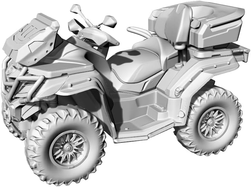 MRY-SFW Yao's Studio LYTA144102 1/144 3D Printed ATV Quad Bike Model - Unpainted Resin Kit for Diorama & Tabletop 2pcs