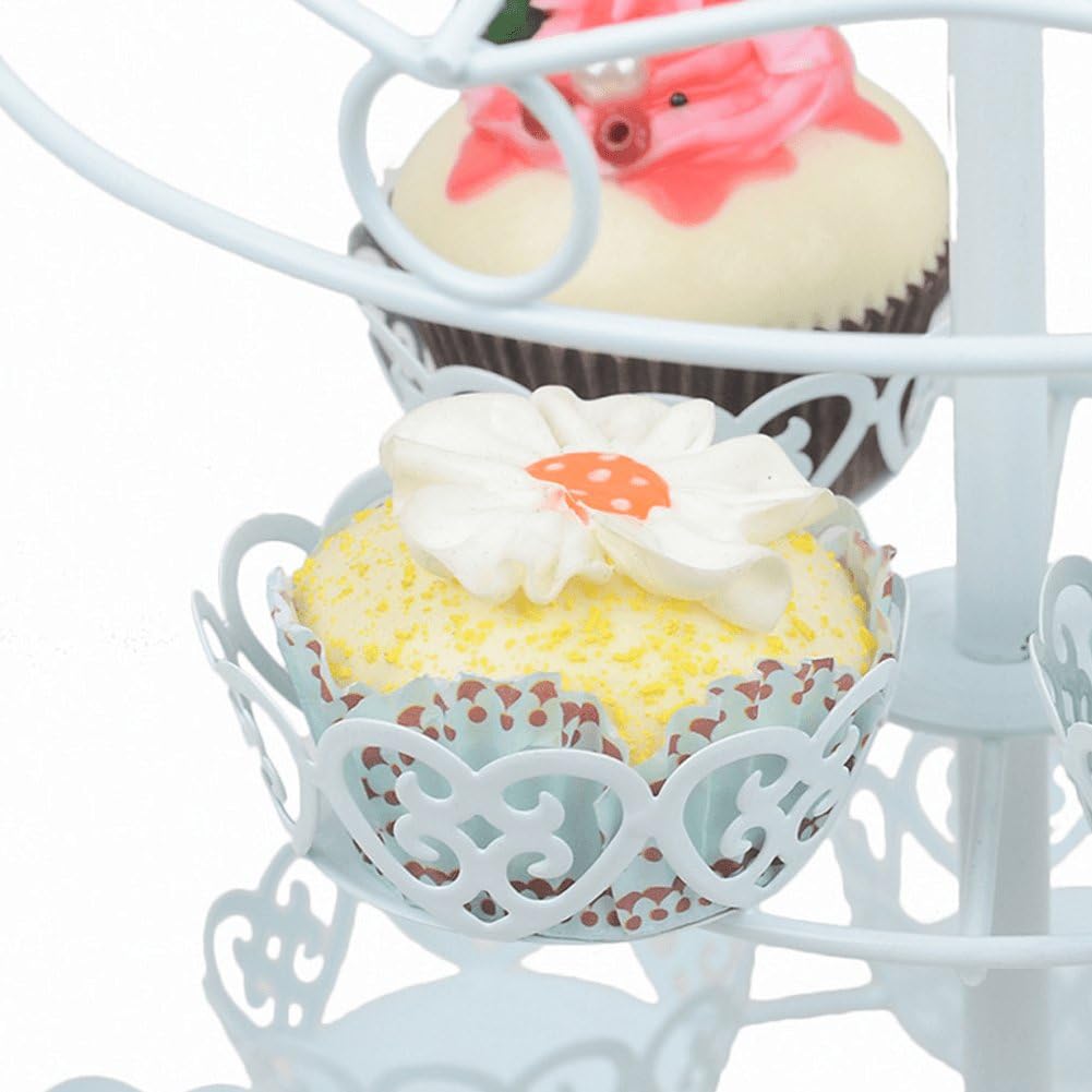 Soporte De Exhibición para Magdalenas De 2 Capas, Soporte para Servir Postres, Soporte De Torre De Pastelería para Boda, Hogar, Baby Shower, Decoración para Fiesta De Té