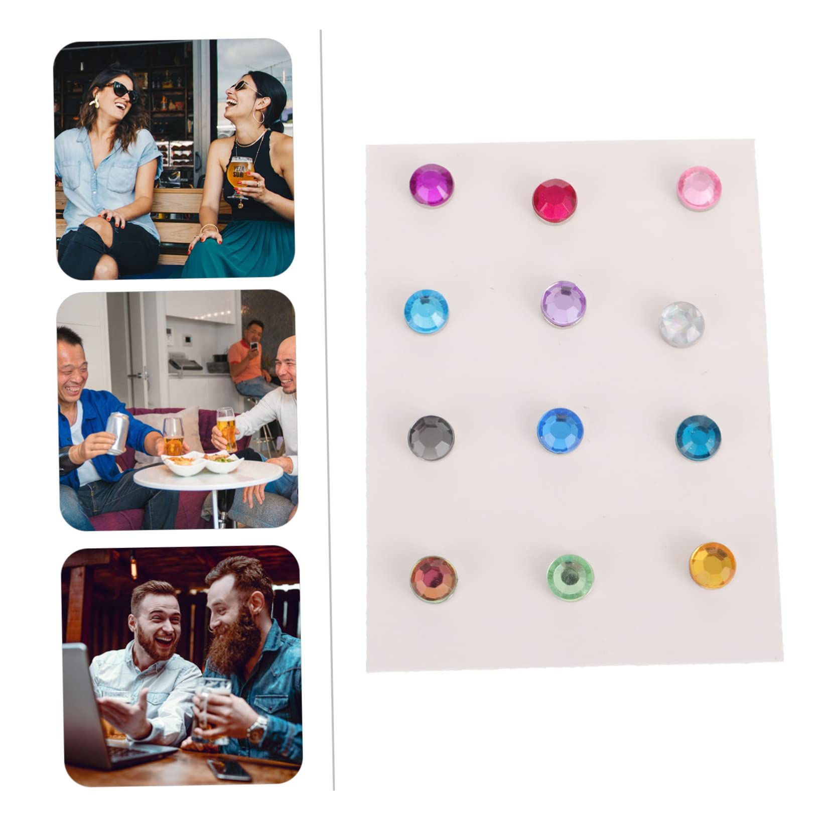 Mikinona 72stücke Bunte Acryl Magnetische Weinglas Marker Wiederverwendbare Identifikatoren Für Ihre Weingläser Für Partys Hochzeiten Familienfeiern Und Mehr