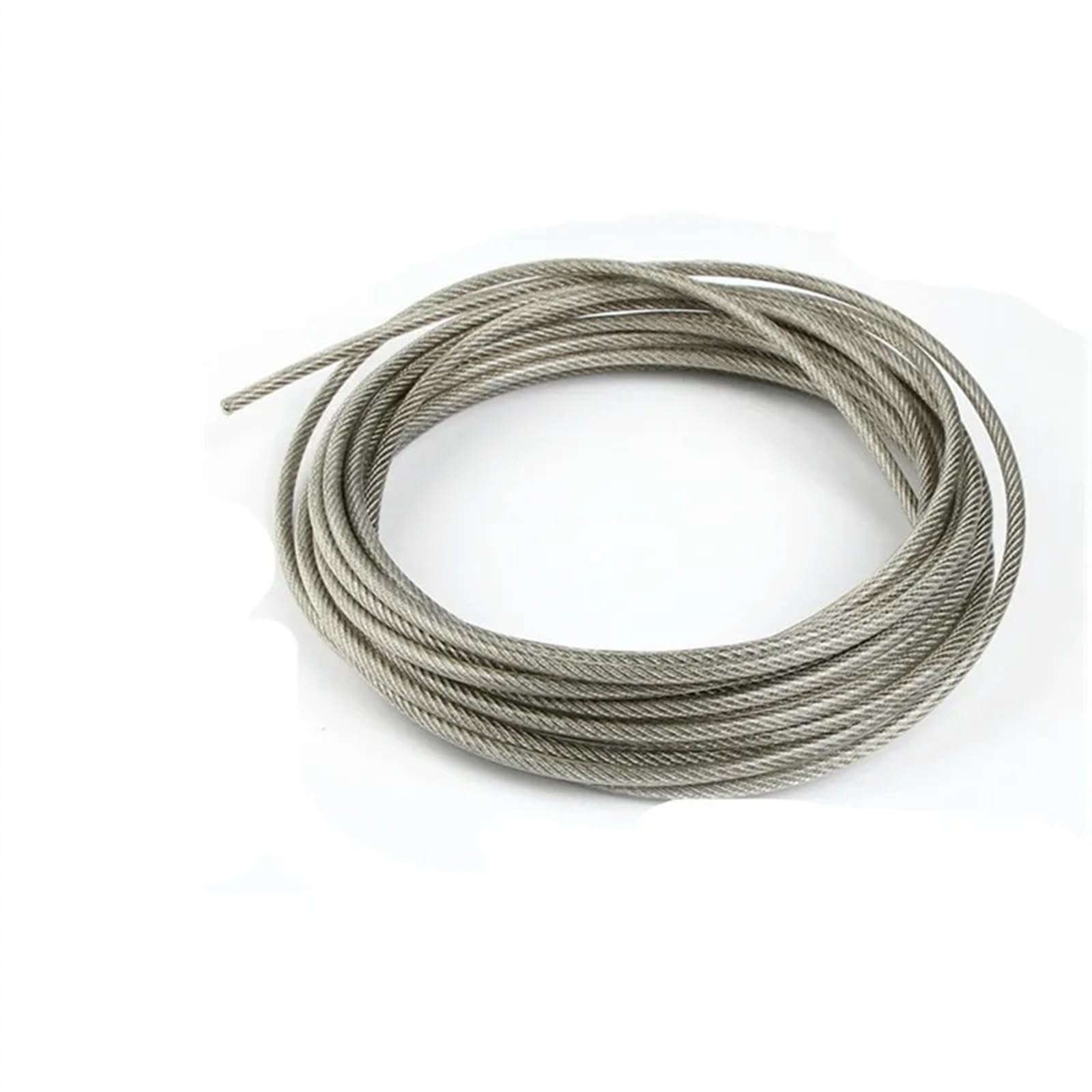 Cable Acero, Cable de Acero Cable Flexible de Acero Recubierto de PVC de 5 mm de diámetro, 10 Metros, Transparente + Plateado