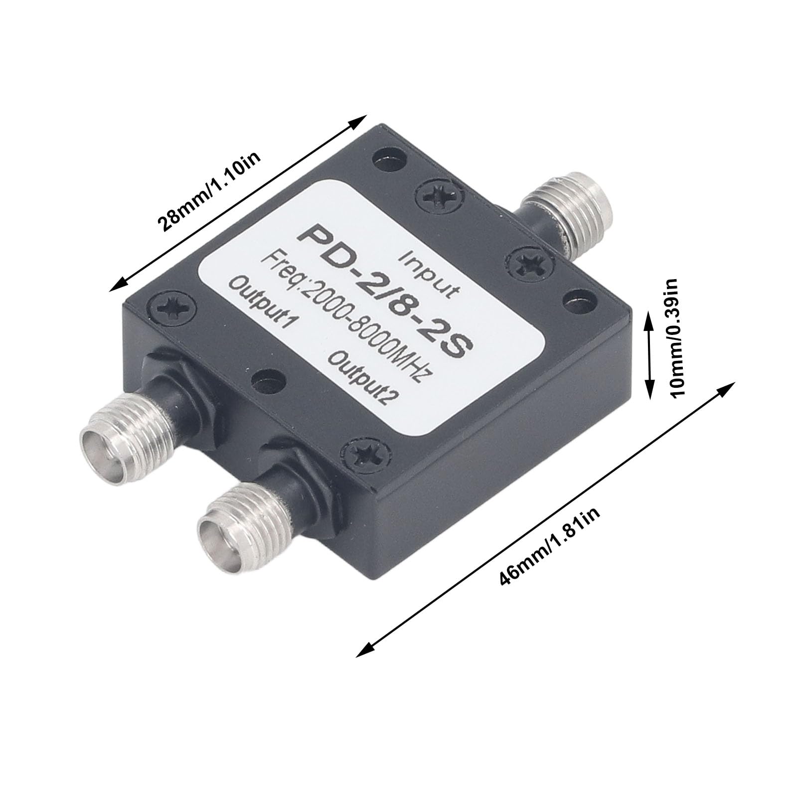 Divisor de Potencia SMA Divisor de Potencia de 2 Vías 2 a 8 GHz Baja Pérdida de Inserción Divisor de Potencia RF de Alto Aislamiento Divisor de Señal para Sistema de Antena