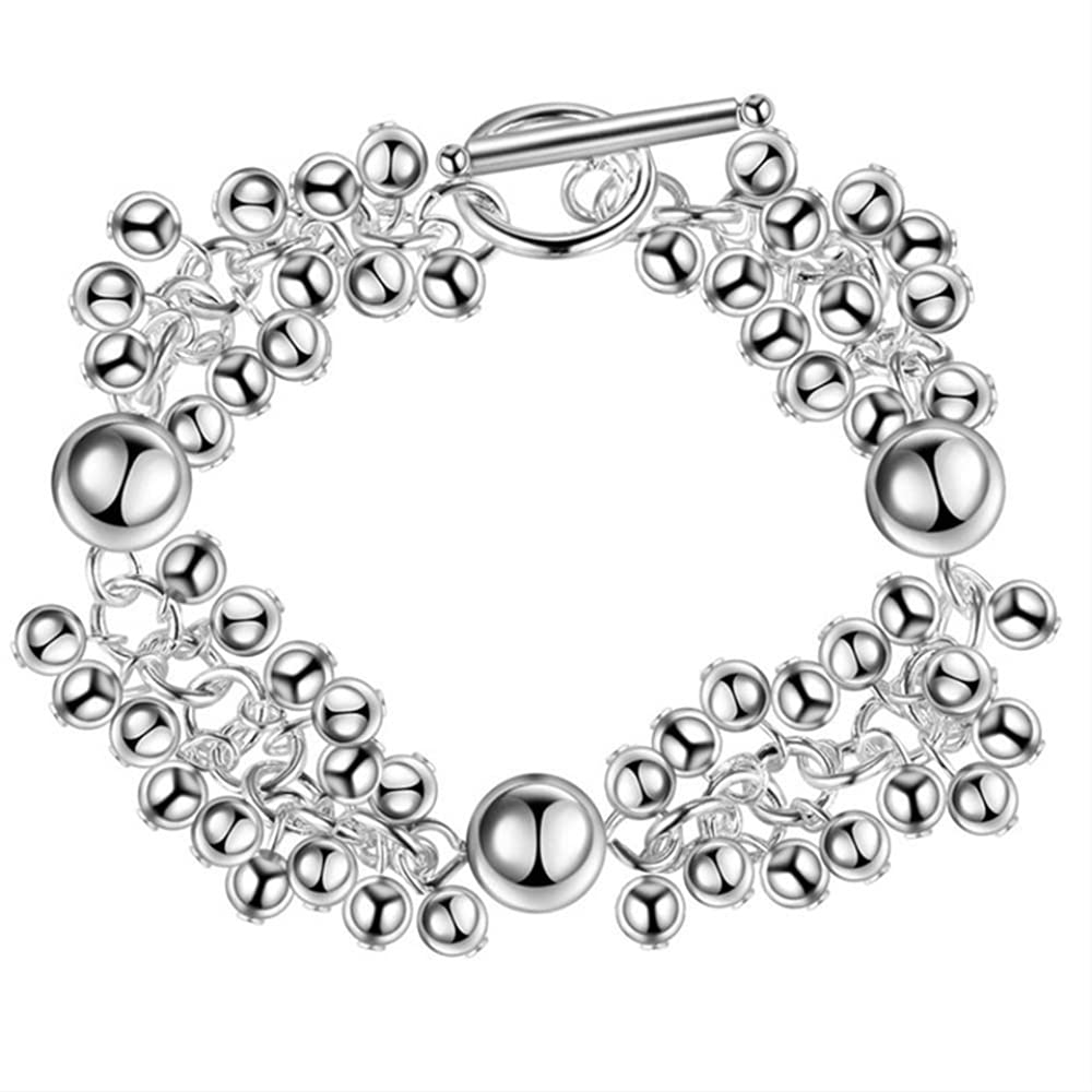 Pulseras de plata 925 mujer LMMSHX dijes uvas cuentas moda femenina 5
