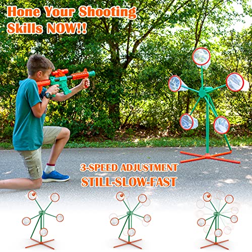Shooting Games Gifts For 5 6 7 8 9 10+ Year Old Boys, Sports & Outdoors Games Kids Toys With Cool Windmill Rotating Shooting Target & 2 Toy Guns & 24 Foam Soft Balls, Birthday Ideal Gift For Kids #TOP1