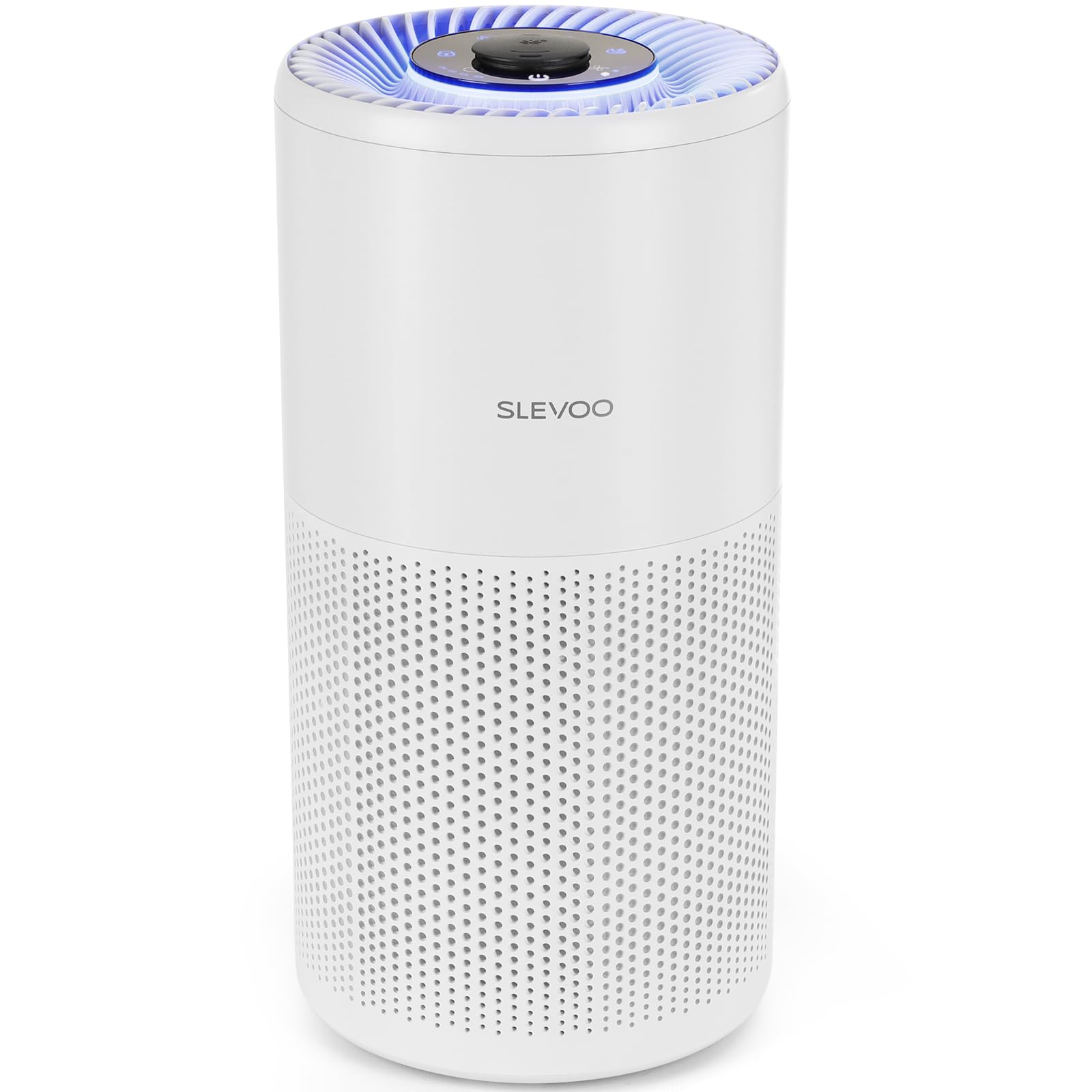 Slevoo Luftreiniger Schlafzimmer mit H13 HEPA Filter, 240m³/h CADR, Leise | Air Purifier für Räume bis 102 m² gegen Allergie, Pollen, Staub, Rauch & Tierhaare, mit Timer & Aromatherapie, Weiß