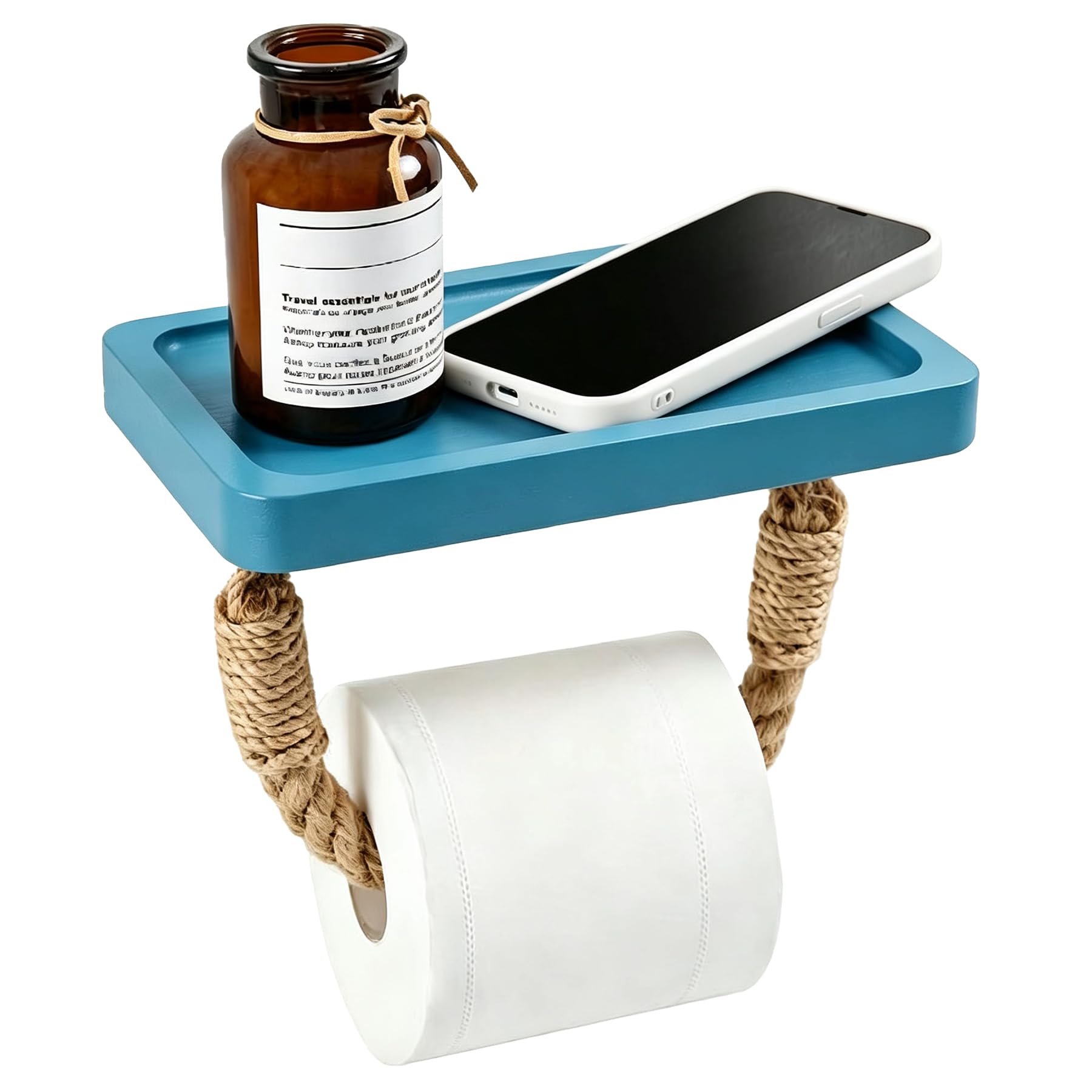 Rope Toilet Paper Holder Shelf Beach Farmhouse Bathroom Decor — Amazon image 8