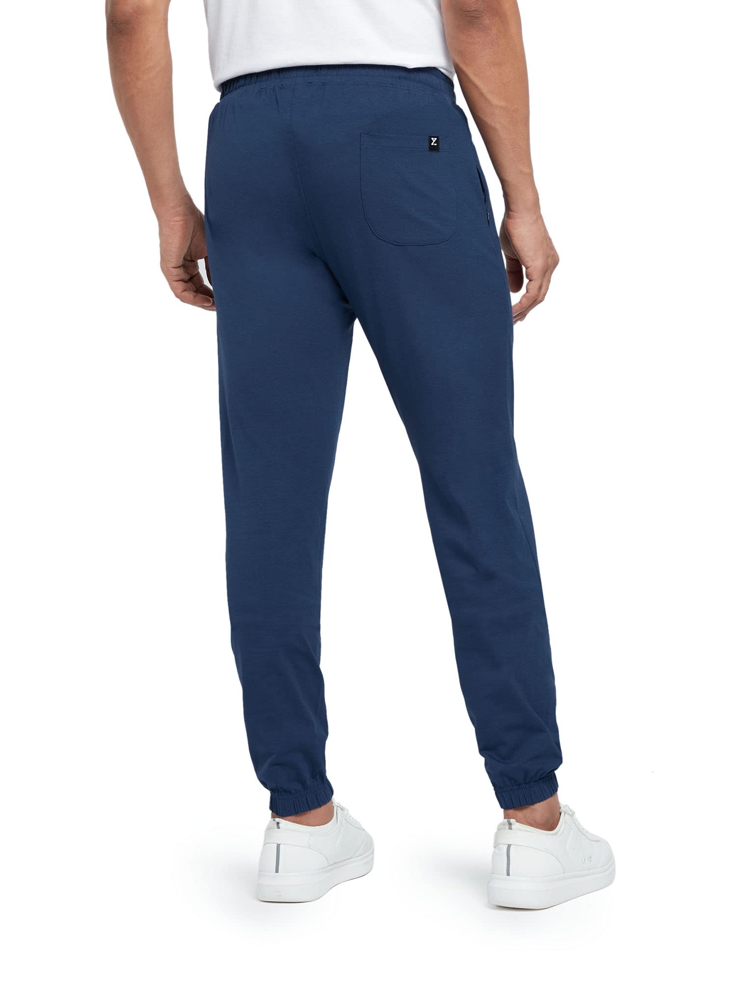 XYXX Athleisure Męskie bawełniane spodnie dresowe z modalu, pochłaniające wilgoć, wygodne, rozciągliwe, dopasowane, luźne dopasowanie, solidne spodnie dresowe z kieszenią na zamek błyskawiczny