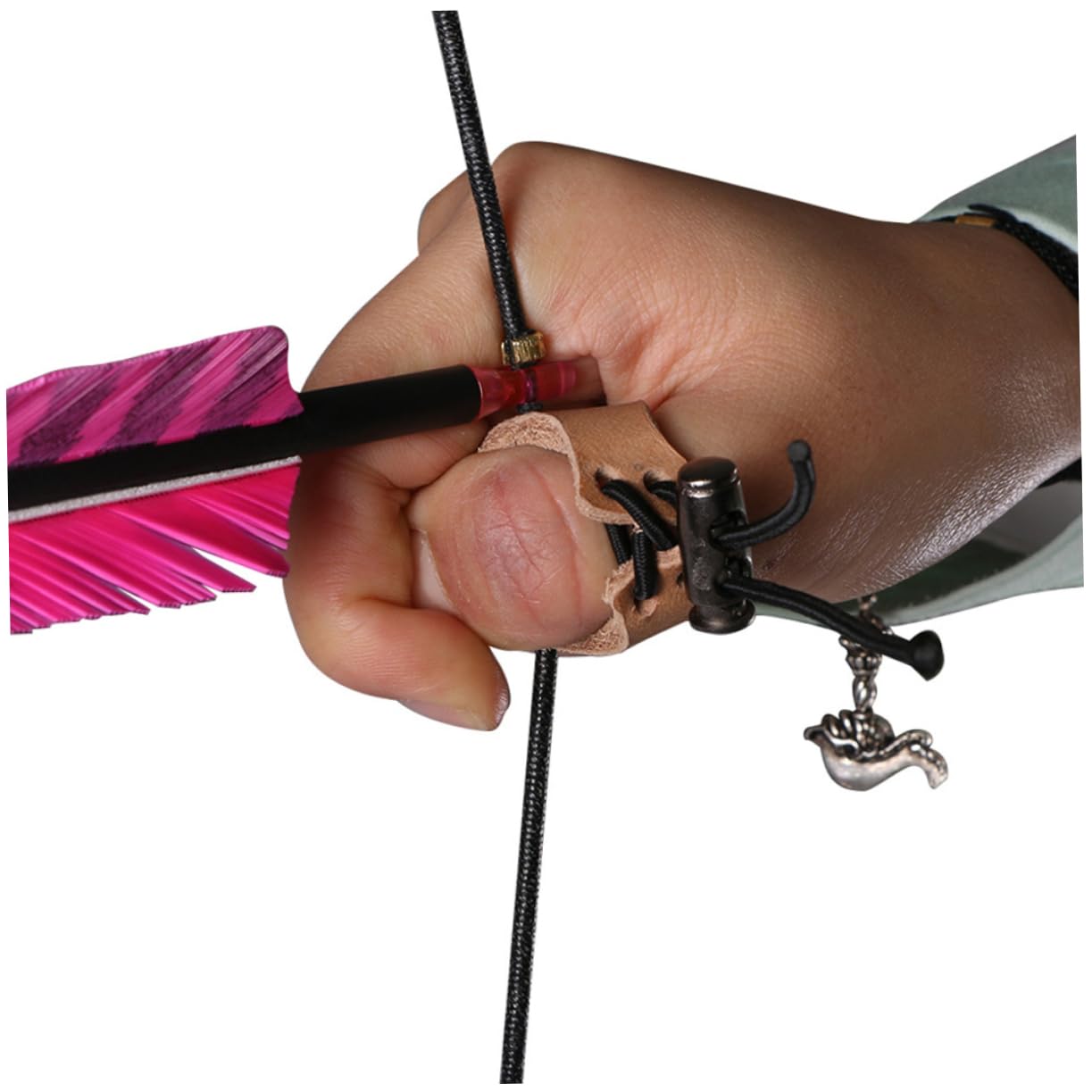 SUPVOX Archery Accessories Bowstring Finger Saver Adjustable Leather Finger Protector for Hunting