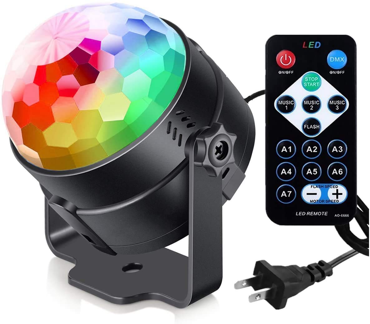 Party Lights with Remote Control Plug in Dj Lighting RBG Disco Ball Strobe Lamp 7 Modes Stage for Home Room Dance Parties Birthday Bar Karaoke Xmas Wedding Show Club Pub
