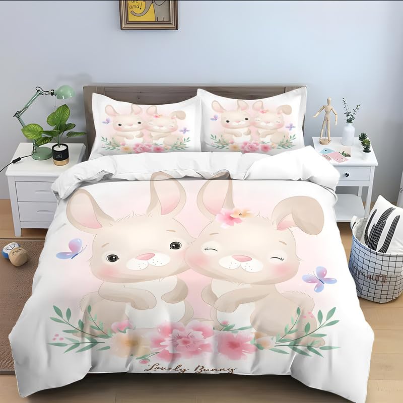 Housse de couette 140 x 200 cm lapin pour une chambre cocon douce