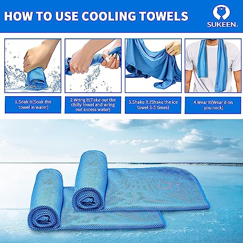 Sukeen Cooling Towel, Cooling Towels 12 pack, Stay Cool Ice Towel, Cooling Towels for Neck Cold Towel, Gym Towel Men Women - Image 3