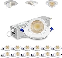 Vista 27 de Adetu luces LED empotradas de 4 pulgadas con estabilizador, iluminación empotrada direccional ajustable 360°+90°, 2700K/3000K/3500K/4000K/5000K