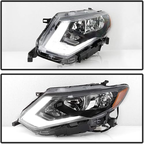 Miniatura 5 de ACANII - Para [modelo halógeno de fábrica] 2017-2019 Nissan Rogue LED DRL Faro delantero reemplazo lado del conductor