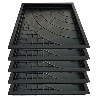 Reyal Round Brick Chequered Tiles Mould (12 In x 12 In) Pack of 5 (PLASTIC) Make in India | PP Mould | Outdoor Paving Stone Maker