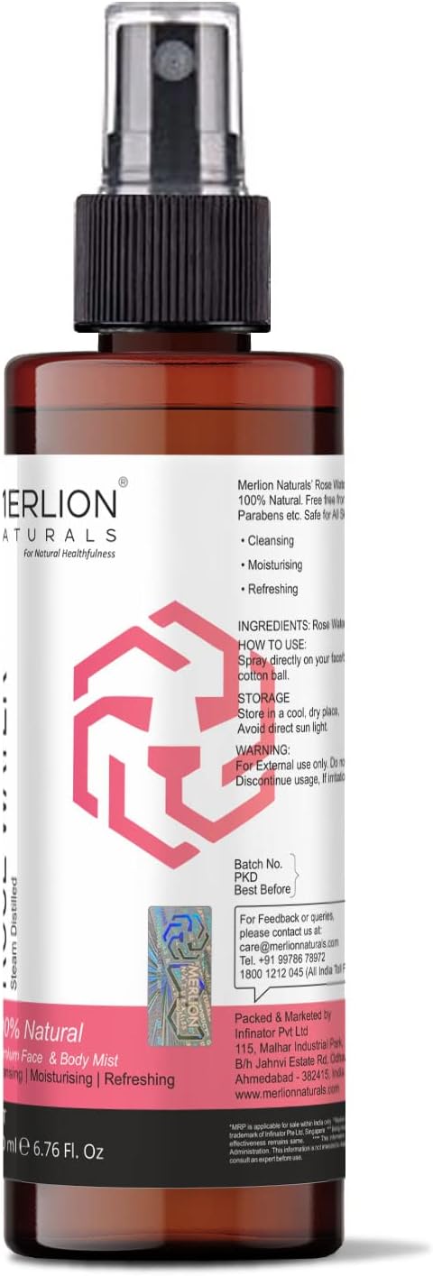 100% Pure Rose Water Face & Body Mask by Merlion Naturals