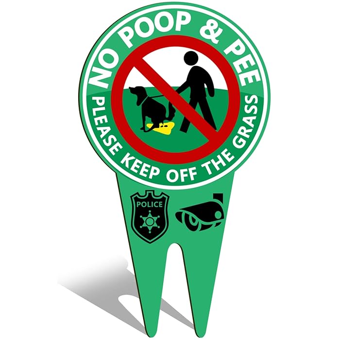 Buy BesLife Double Sided Sign No Pooping Dog Signs For Yard Please Keep Off The Grass Sign