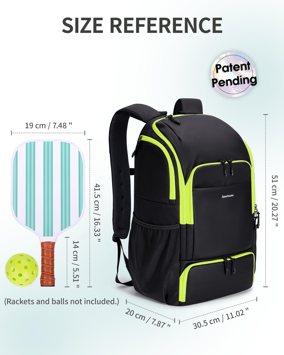 sportsnew Pickleball Bag Large Sports Pickleball Backpack with Shoe Compartment for Men Women, Patent Pending - Image 6