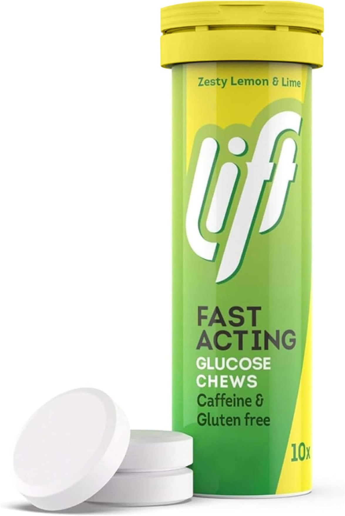 Fast-Acting Glucose Chewable Energy Tablets, Lemon & Lime, 12 Pack of 10-Tablet Tubes