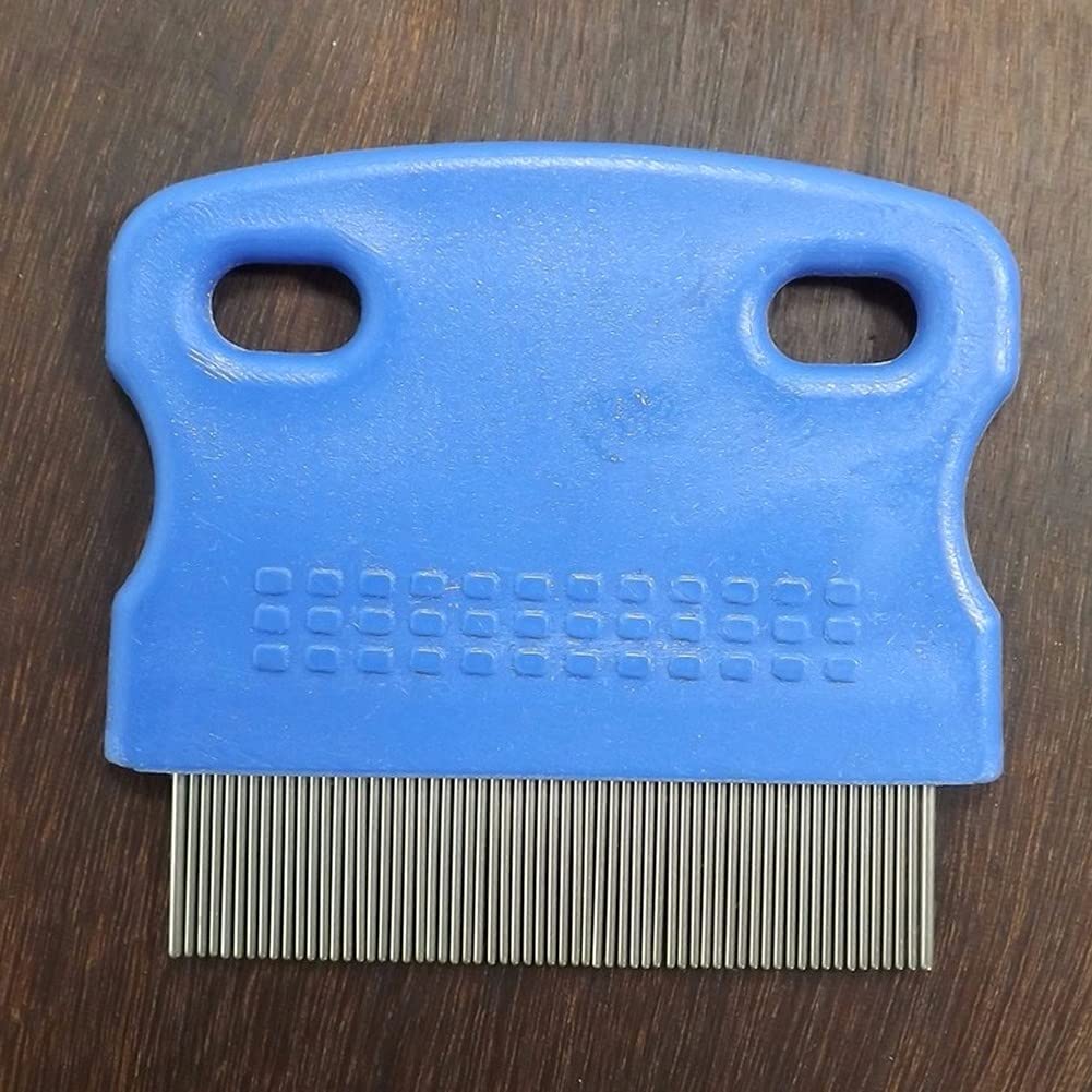 Lot de 2 peignes de toilettage pour chiens et chats - Élimine doucement les mucus et la croûte - Petits peignes anti-puces pour chiens et chats - Design pratique et durable