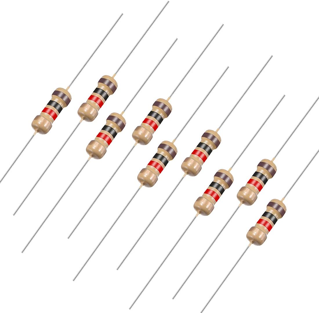 – sourcingmap 100Pcs 1K Ohm Resistor, 1/4W 5% Tolerance Carbon Film Resistors, 4 Bands for DIY Electronic Projects and Experiments